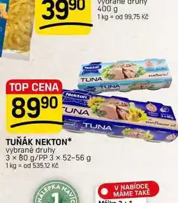 Flop TUŇÁK NEKTON* vybrané druhy 3 x 80 g/PP 3 x nabídka