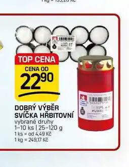 Flop DOBRÝ VÝBĚR SVÍČKA HŘBITOVNÍ vybrané druhy 1-10 ks | nabídka