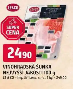 Trefa LE&CO VINOHRADSKÁ ŠUNKA NEJVYŠŠÍ JAKOSTI nabídka