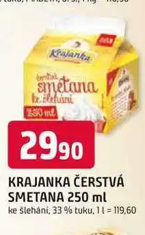 Trefa KRAJANKA ČERSTVÁ SMETANA 250 ml ke šlehání, 33% tuku nabídka