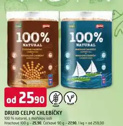 Trefa DRUID CELPO CHLEBÍČKY 100% natural, s mořskou soli VEGAN Hrachové nabídka