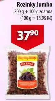 CBA Rozinky Jumbo, 200 g + 100 g zdarma nabídka