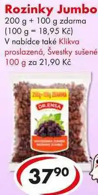 CBA Rozinky Jumbo, 200 g + 100 g zdarma nabídka