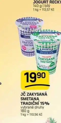 Flop JČ ZAKYSANÁ SMETANA TRADIČNÍ 15% vybrané druhy nabídka