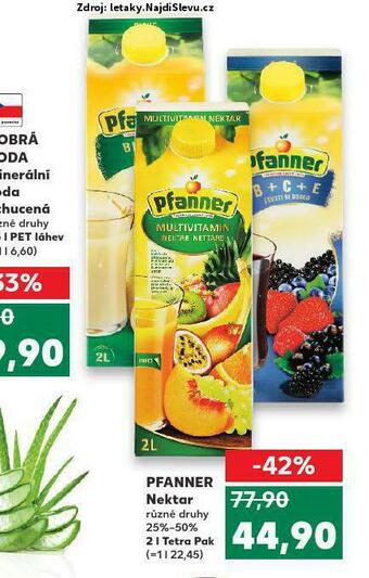 Kaufland Pfanner nektar nabídka