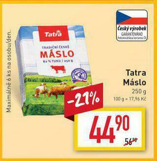 Billa Tatra máslo nabídka