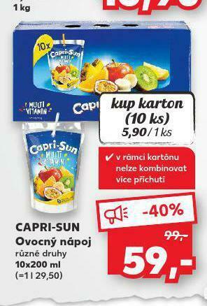 Kaufland Capri sun ovocný nápoj nabídka