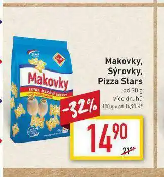 Billa Makovky, sýrovky, pizza stars nabídka