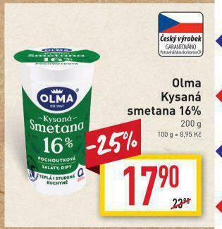 Billa Olma kysaná smetana nabídka