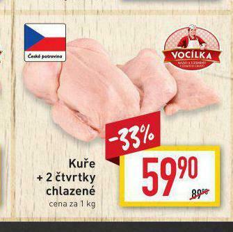 Billa Kuře + 2 čtvrtky nabídka