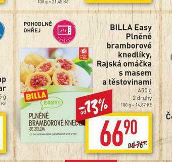 Billa Plněné bramborové knedlíky nabídka