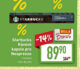 Billa Kávové kapsle starbucks nabídka
