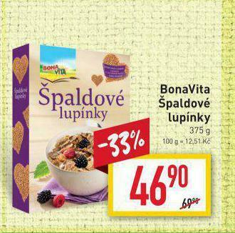 Billa Bonavita špaldové lupínky nabídka