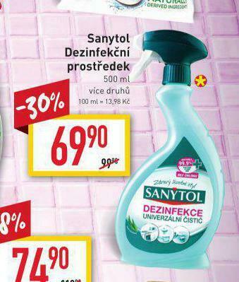Billa Sanytol dezinfekční prostředek nabídka
