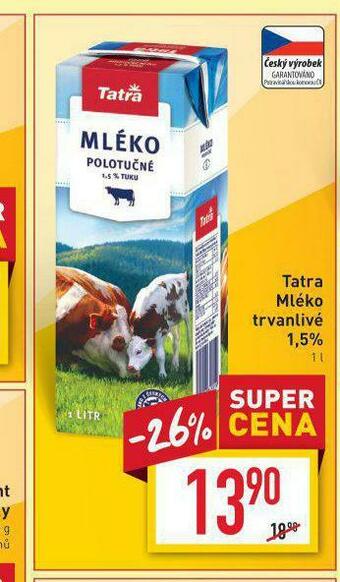 Billa Tatra mléko nabídka