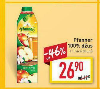 Billa Pfanner 100% džus nabídka