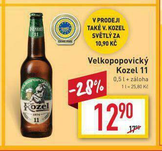 Billa Pivo velkopopovický kozel nabídka