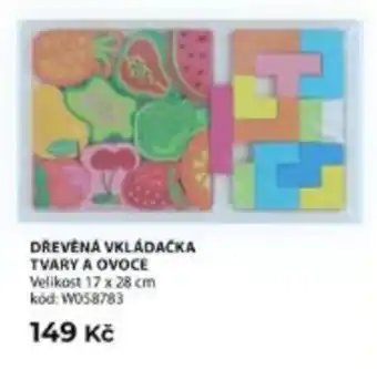 Dřevěná vkládačka tvary a ovoce