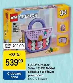 Tesco lego creator 3-in-1 31391 módní kabelka s úložným prostorem nabídka