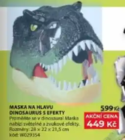 Wiky Maska na hlavu dinosaurus s efekty nabídka