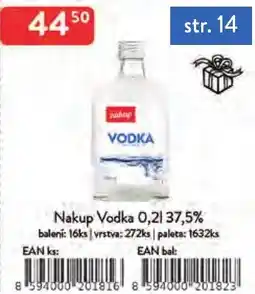 Qanto Nakup Vodka 37,5% nabídka