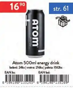 Qanto Atom energy drink nabídka
