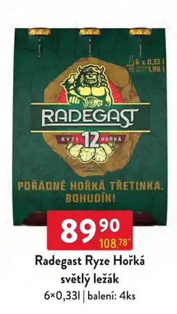 Qanto Radegast Ryze Hořká světlý ležák nabídka