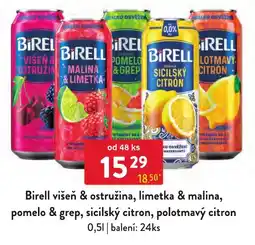Qanto Birell višeň & ostružina, limetka & malina, pomelo & grep, sicilský citron, polotmavý citron nabídka