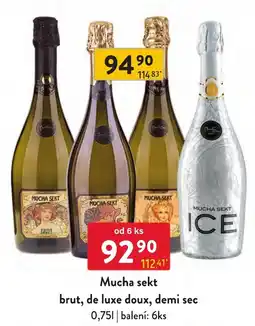Qanto Mucha sekt brut, de luxe doux, demi sec nabídka