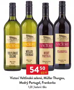 Qanto Victori Veltlínské zelené, Müller Thurgau, Modrý Portugal, Frankovka nabídka