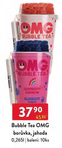 Qanto Bubble Tea OMG borůvka, jahoda nabídka