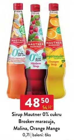 Qanto Mautner sirup 0% cukru broskev maracuja, malina, orange mango nabídka
