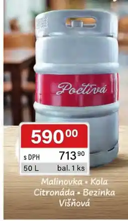 Qanto Poctivá Malinovka • Kola Citronáda • Bezinka Višňová nabídka