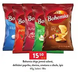 Qanto Bohemia chips jemně solené, delikátní paprika, slanina, smetana a cibule, špíz nabídka