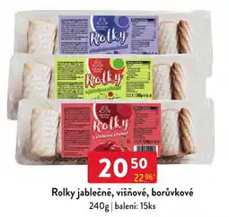 Qanto Pekárny Novák Rolky jablečné, višňové, borůvkové nabídka