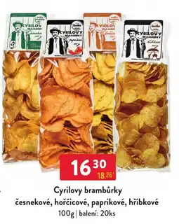 Qanto Cyrilovy bramburky česnekové, hořčicové, paprikové, hříbkové nabídka