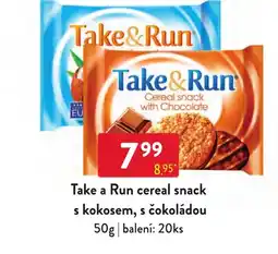 Qanto Take a Run cereal snack s kokosem, s čokoládou nabídka