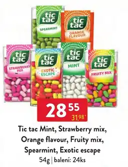 Qanto Tic tac Mint, Strawberry mix, Orange flavour, Fruity mix, Spearmint, Exotic escape nabídka