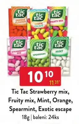 Qanto Tic Tac Strawberry mix, Fruity mix, Mint, Orange, Spearmint, Exotic escape nabídka