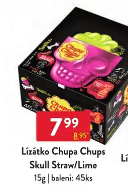 Qanto Lízátko Chupa Chups Skull Straw/Lime nabídka