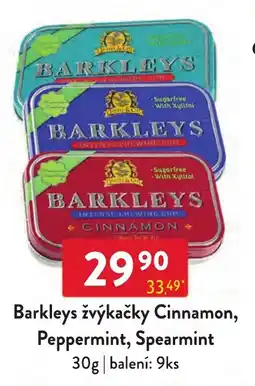 Qanto Barkleys žvýkačky Cinnamon, Peppermint, Spearmint nabídka