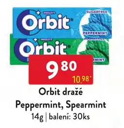 Qanto Orbit dražé Peppermint, Spearmint nabídka