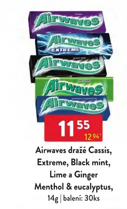 Qanto Airwaves dražé Cassis, Extreme, Black mint, Lime a Ginger Menthol & eucalyptus nabídka