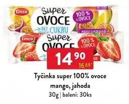 Qanto Emco tyčinka super 100% ovoce mango, jahoda nabídka