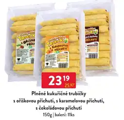 Qanto Plněné kukuričné trubičky s oříškovou příchutí, s karamelovou příchutí, s čokoládovou příchutí nabídka
