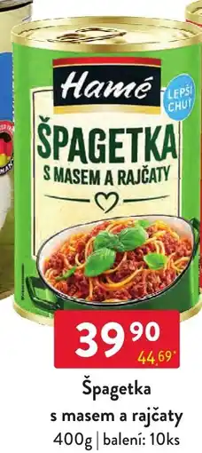 Qanto Hamé špagetka s masem a rajčaty nabídka