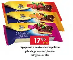 Qanto Tago piškoty s čokoládovou polevou jahoda, pomeranč, třešeň nabídka