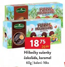 Qanto Miltonas hříbečky sušenky čokoláda, karamel nabídka