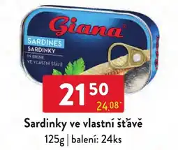 Qanto Giana sardinky ve vlastní šťávě nabídka