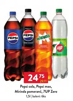 Qanto Pepsi pepsi cola, pepsi max, mirinda pomeranč, 7up zero nabídka